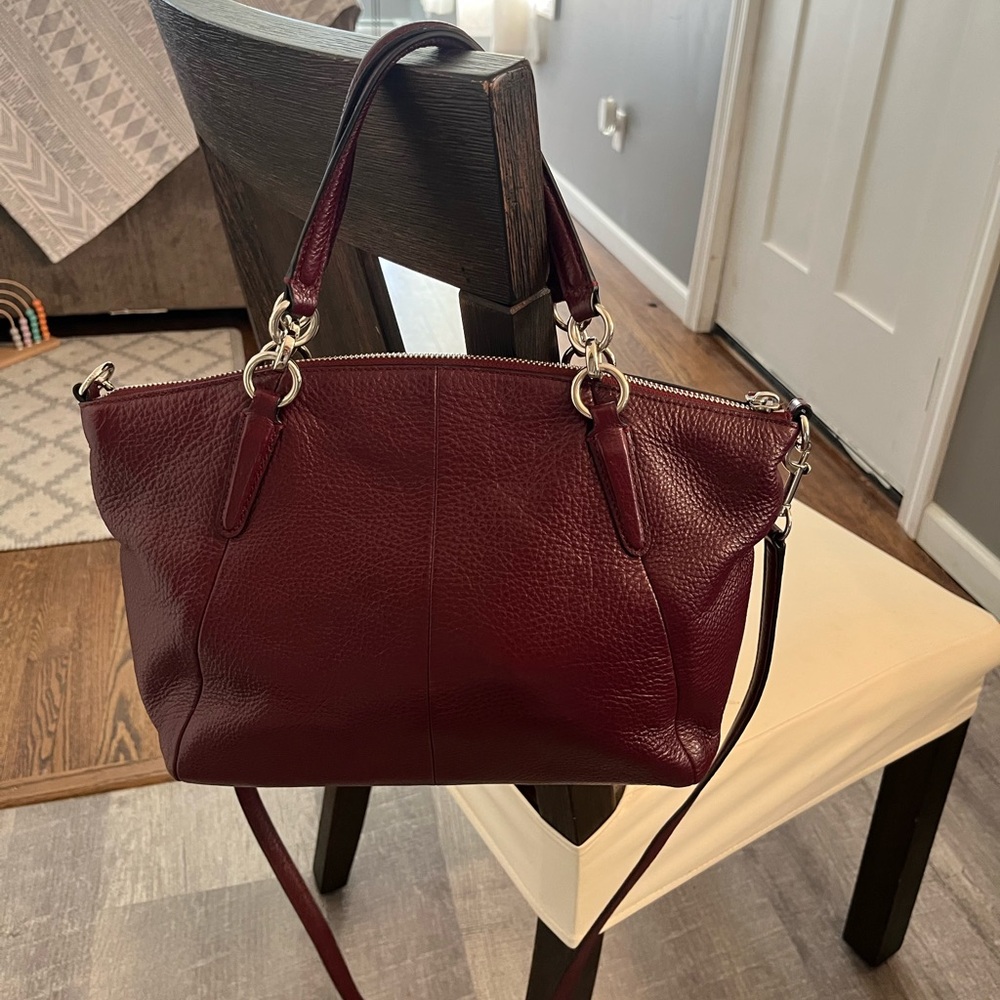 COACH maroon Kelsey satchel - Picture 2 of 7
